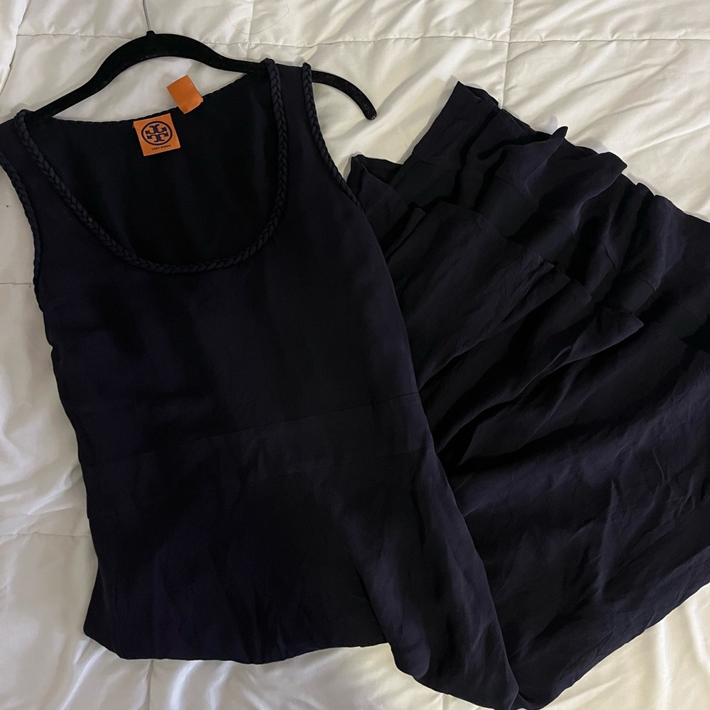 tory burch blue maxi dress